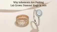 Lab grown diamond rings including halo engagement ring and diamond band, 2026 trend