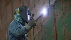 Welding Worker in Bangladesh Shipyard